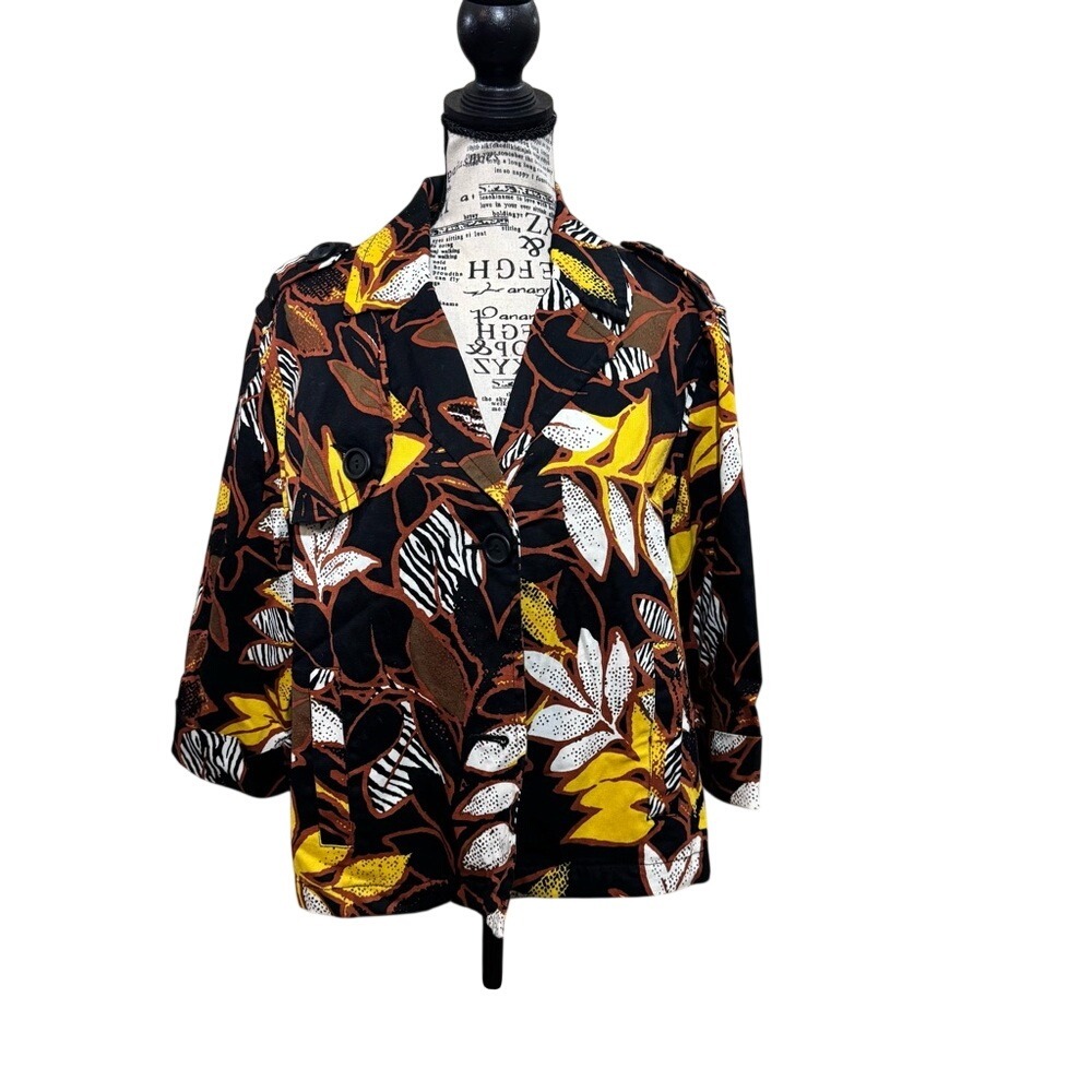 Ruby Rd. Black and yellow Patterned‎ Jacket